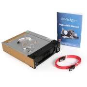 Picture of StarTech.com Black Aluminum 5.25in Rugged SATA Hard Drive Mobile Rack Drawer