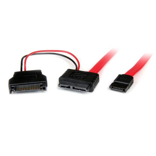 Picture of StarTech.com 0.5m Slimline SATA Female to SATA with SATA Power Cable Adapter
