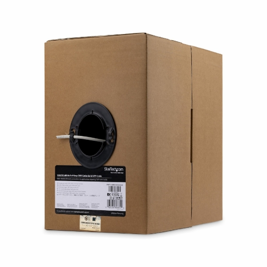 Picture of StarTech.com Bulk Cat 5e Ethernet Cable - 1000 ft. (304,8m) - Solid - CMR-Rated - Gray - TAA Compliant