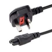Picture of StarTech.com 3ft (1m) UK Laptop Power Cable, BS 1363 to C5 (Clover Leaf), 2.5A 250V, 18AWG, UK Laptop Replacement Cord, Printer Power Cable, Laptop Charger Cord, Laptop Power Brick Cord