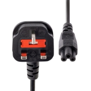 Picture of StarTech.com 3ft (1m) UK Laptop Power Cable, BS 1363 to C5 (Clover Leaf), 2.5A 250V, 18AWG, UK Laptop Replacement Cord, Printer Power Cable, Laptop Charger Cord, Laptop Power Brick Cord