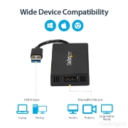 Picture of StarTech.com USB 3.0 to DisplayPort Adapter - DisplayLink Certified - 4K 30Hz