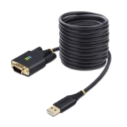 Picture of StarTech.com 10ft (3m) USB to Serial Adapter Cable, COM Retention, Interchangeable Screws/Nuts, USB-A to DB9 RS232, FTDI IC, ESD Protection, Windows/macOS/Linux