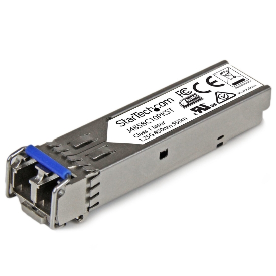 Picture of StarTech.com HP J4858C Compatible SFP Transceiver Module - 1000BASE-SX- 10 Pack~10 pack HPE J4858C Compatible SFP Module - 1000BASE-SX - 1GbE Multi Mode Fiber Optic Transceiver - 1GE Gigabit Ethernet SFP - LC 550m - 850nm - DDM HPE 1400, 1700, 1820