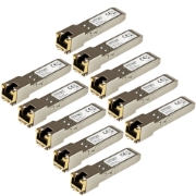 Picture of StarTech.com HP J8177C Compatible SFP Transceiver Module - 1000BASE-T - 10 Pack~10 pack HPE J8177C Compatible SFP Module - 1000BASE-T - SFP to RJ45 Cat6/Cat5e - 1GE Gigabit Ethernet SFP - RJ-45 100m - HPE 1810, 1820, 2530