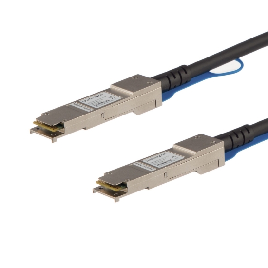 Picture of StarTech.com Cisco QSFP-H40G-CU0-5M Compatible 0.5m 40G QSFP+ to QSFP+ Direct Attach Cable Twinax - 40GbE QSFP+ Copper DAC 40 Gbps Low Power Passive Transceiver Module DAC Firepower C9200 C9400