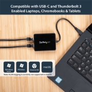 Picture of StarTech.com USB-C to Dual Gigabit Ethernet Adapter with USB (Type-A) Port