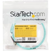Picture of StarTech.com 2m (6ft) LC/UPC to LC/UPC OM4 Multimode Fiber Optic Cable, 50/125µm LOMMF/VCSEL Zipcord Fiber, 100G, Low Insertion Loss - LSZH Fiber Jumper Cord