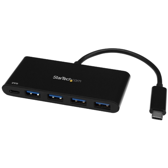 Picture of StarTech.com 4 Port USB C Hub with 4 USB Type-A Ports (USB 3.0 SuperSpeed 5Gbps) - 60W Power Delivery Passthrough Charging - USB 3.1 Gen 1/USB 3.2 Gen 1 Laptop Hub Adapter - MacBook, Dell~4 Port USB C Hub with 4 USB Type-A Ports (USB 3.0 SuperSpeed 5Gbps) - 60W Power Delivery Passthrough Charging - USB 3.2 Gen 1 Laptop Hub Adapter - MacBook, Dell