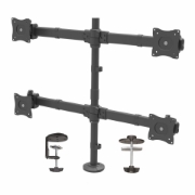 Picture of StarTech.com Desk Mount Quad Monitor Arm - Ergonomic VESA 4 Monitor Mount 2x2 up to 27" - Articulating & Height Adjustable Pole Mount - Tilt/Swivel/Rotate LCD/LED Screen - Desk Clamp/Grommet
