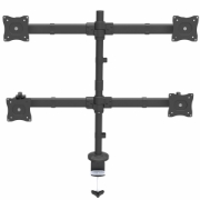 Picture of StarTech.com Desk Mount Quad Monitor Arm - Ergonomic VESA 4 Monitor Mount 2x2 up to 27" - Articulating & Height Adjustable Pole Mount - Tilt/Swivel/Rotate LCD/LED Screen - Desk Clamp/Grommet