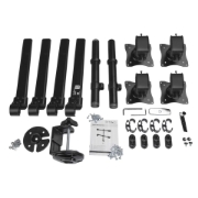 Picture of StarTech.com Desk Mount Quad Monitor Arm - Ergonomic VESA 4 Monitor Mount 2x2 up to 27" - Articulating & Height Adjustable Pole Mount - Tilt/Swivel/Rotate LCD/LED Screen - Desk Clamp/Grommet