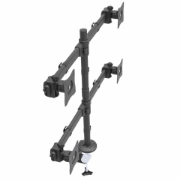 Picture of StarTech.com Desk Mount Quad Monitor Arm - Ergonomic VESA 4 Monitor Mount 2x2 up to 27" - Articulating & Height Adjustable Pole Mount - Tilt/Swivel/Rotate LCD/LED Screen - Desk Clamp/Grommet