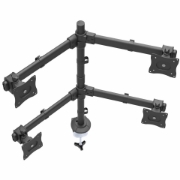 Picture of StarTech.com Desk Mount Quad Monitor Arm - Ergonomic VESA 4 Monitor Mount 2x2 up to 27" - Articulating & Height Adjustable Pole Mount - Tilt/Swivel/Rotate LCD/LED Screen - Desk Clamp/Grommet