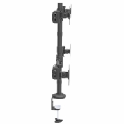 Picture of StarTech.com Desk Mount Quad Monitor Arm - Ergonomic VESA 4 Monitor Mount 2x2 up to 27" - Articulating & Height Adjustable Pole Mount - Tilt/Swivel/Rotate LCD/LED Screen - Desk Clamp/Grommet