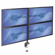 Picture of StarTech.com Desk Mount Quad Monitor Arm - Ergonomic VESA 4 Monitor Mount 2x2 up to 27" - Articulating & Height Adjustable Pole Mount - Tilt/Swivel/Rotate LCD/LED Screen - Desk Clamp/Grommet