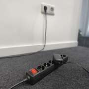 Picture of ACT Power strip with illuminated switch, 6 sockets, 3 m, black