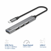 Picture of ACT USB-C hub, 3x USB-A 2.0 and 1x USB-A 3.0