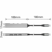 Picture of ACT USB-C hub, 3x USB-A 2.0 and 1x USB-A 3.0