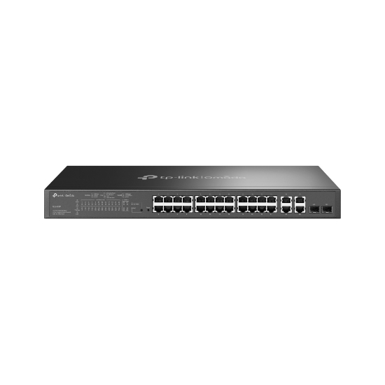 Picture of TP-Link Omada SL2428P network switch Managed L2 Fast Ethernet (10/100) Power over Ethernet (PoE) 1U Black
