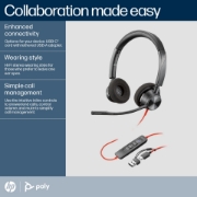 Picture of POLY Blackwire 3320 Stereo Microsoft Teams Certified USB-C Headset +USB-C/A Adapter