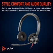 Picture of POLY Blackwire 3320 Stereo Microsoft Teams Certified USB-C Headset +USB-C/A Adapter