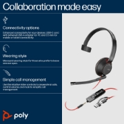 Picture of POLY Blackwire 5210 Monaural USB-C Headset +3.5mm Plug +USB-C/A Adapter