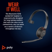 Picture of POLY Blackwire 5210 Monaural USB-C Headset +3.5mm Plug +USB-C/A Adapter