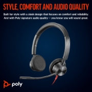 Picture of POLY Blackwire 3325 Stereo Microsoft Teams Certified USB-C Headset +3.5mm Plug +USB-C/A Adapter