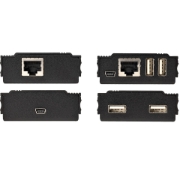 Picture of StarTech.com 4-Port USB 2.0 Extender Hub over Single CAT5e/CAT6 Ethernet Cable (RJ45) - 330ft (100m) - USB Extender Hub Adapter Kit - Metal Housing - Externally Powered - 480 Mbps