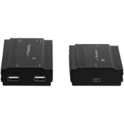 Picture of StarTech.com 4-Port USB 2.0 Extender Hub over Single CAT5e/CAT6 Ethernet Cable (RJ45) - 330ft (100m) - USB Extender Hub Adapter Kit - Metal Housing - Externally Powered - 480 Mbps