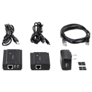 Picture of StarTech.com 4-Port USB 2.0 Extender Hub over Single CAT5e/CAT6 Ethernet Cable (RJ45) - 330ft (100m) - USB Extender Hub Adapter Kit - Metal Housing - Externally Powered - 480 Mbps