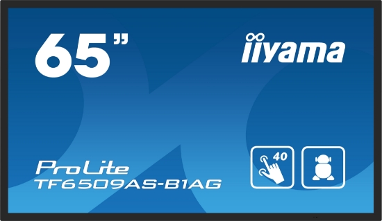 Picture of iiyama TF6539AS-B1AG Signage Display Digital signage flat panel 163.8 cm (64.5") LED 500 cd/m² 4K Ultra HD Black Touchscreen Built-in processor Android 24/7
