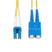 Picture of StarTech.com 10m (32.8ft) LC to SC (UPC) OS2 Single Mode Duplex Fiber Optic Cable, 9/125µm, 100G, Bend Insensitive, Low Insertion Loss - LSZH Fiber Jumper Cord