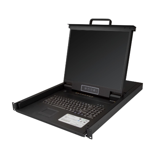 Picture of StarTech.com 8 Port Rackmount KVM Console w/ 6ft Cables - Integrated KVM Switch w/ 19" LCD Monitor - Fully Featured 1U LCD KVM Drawer- OSD KVM - Durable 50,000 MTBF - USB + VGA Support