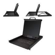 Picture of StarTech.com Rackmount KVM Console - Single Port VGA KVM with 19" LCD Monitor for Server Rack - Fully Featured Universal 1U LCD KVM Drawer w/Cables & Hardware - USB Support - 50,000 MTBF
