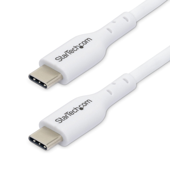 Picture of StarTech.com 1m (3.3ft) White USB-C Charging Cable, USB C Cable, USB 2.0 Type-C Laptop Charger Cord, 60W 3A Power Delivery, TPE Jacket, USB-C Data Transfer Cable, M/M