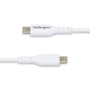 Picture of StarTech.com 1m (3.3ft) White USB-C Charging Cable, USB C Cable, USB 2.0 Type-C Laptop Charger Cord, 60W 3A Power Delivery, TPE Jacket, USB-C Data Transfer Cable, M/M