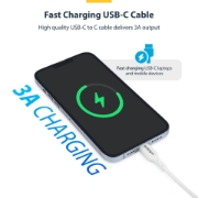 Picture of StarTech.com 1m (3.3ft) White USB-C Charging Cable, USB C Cable, USB 2.0 Type-C Laptop Charger Cord, 60W 3A Power Delivery, TPE Jacket, USB-C Data Transfer Cable, M/M
