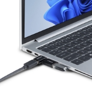 Picture of StarTech.com Right Angled USB-C to USB-A Adapter, USB 5Gbps, Compact USB-C Male to USB-A Female Adapter, Metal Housing, M/F
