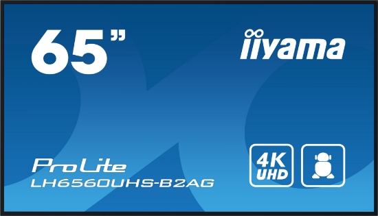Picture of iiyama LH6560UHS-B2AG Signage Display Digital A-board 165.1 cm (65") LED Wi-Fi 500 cd/m² 4K Ultra HD Black Built-in processor Android 11 24/7
