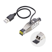 Picture of StarTech.com Gigabit Fiber to RJ45 Ethernet Media Converter Dongle, Optical Singlemode 10km/Multimode 800m, USB Powered, Compact Design, Metal Housing, Micro Mini, TAA