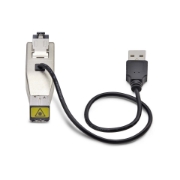 Picture of StarTech.com Gigabit Fiber to RJ45 Ethernet Media Converter Dongle, Optical Singlemode 10km/Multimode 800m, USB Powered, Compact Design, Metal Housing, Micro Mini, TAA