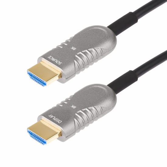 Picture of StarTech.com 30ft (9.1m) HDMI 2.1 Hybrid Active Optical Cable (AOC), CMP, Plenum Rated, 8K Ultra High Speed HDMI 2.1/2.0 Fiber Optic Cable, 48Gbps, 8K 60Hz/4K 120Hz, HDR10+/FRL/TMDS/eARC
