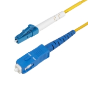 Picture of StarTech.com 3m (9.8ft) LC to SC (UPC) OS2 Single Mode Simplex Fiber Optic Cable, 9/125µm, 40G/100G, Bend Insensitive, Low Insertion Loss - LSZH Fiber Jumper Cord