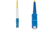 Picture of StarTech.com 3m (9.8ft) LC to SC (UPC) OS2 Single Mode Simplex Fiber Optic Cable, 9/125µm, 40G/100G, Bend Insensitive, Low Insertion Loss - LSZH Fiber Jumper Cord