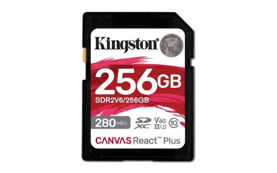 Picture of Kingston Technology 256GB Canvas React Plus SDXC UHS-II 280R/150W U3 V60 for Full HD/4K