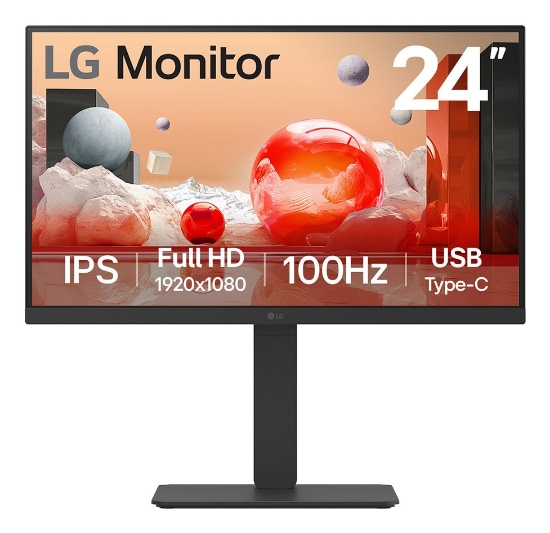 Picture of LG 24BA750-B computer monitor 60.5 cm (23.8") 1920 x 1080 pixels Full HD LCD Black