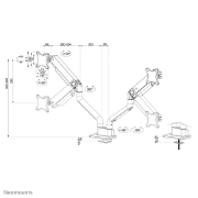 Picture of Neomounts DS70S-950WH2 Monitor arm 17-35" - gas spring - Topfix - 180°-stop