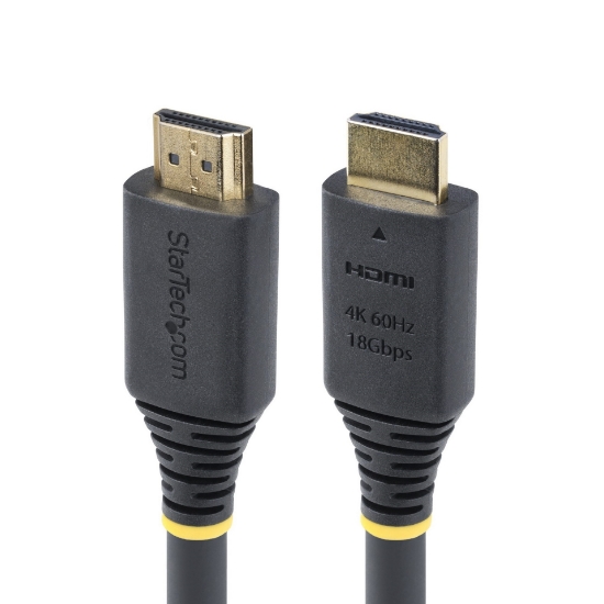 Picture of StarTech.com 5m (16.4ft) Premium Certified High Speed HDMI Cable, 4K 60Hz/1440p 144Hz, HDR10/HDCP 2.2/ARC, 18Gbps, UHD HDMI 2.0 Cord for TV/Monitor/Display, TPE Jacket